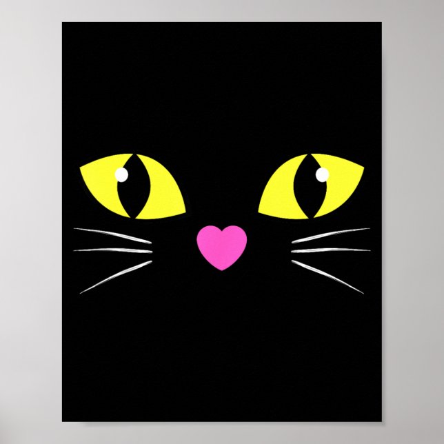 Affiche Chemise visage de chat noir _ Enfants Facile Chat  (Devant)