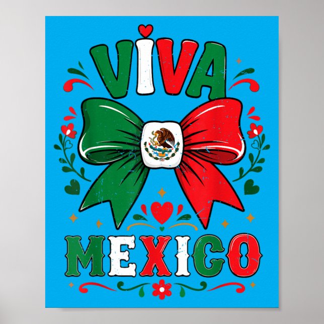 Affiche Chemise Viva Mexique Fillette Drapeau Mexicain (Devant)