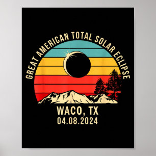 Affiche Chemise Waco Tx Texas Éclipse Totale