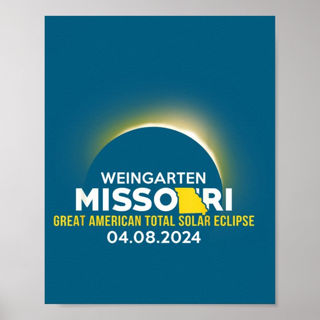 Affiche Chemise Weingarten Missouri Mo Éclipse Solaire Tot (Devant)