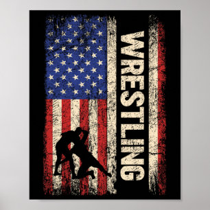 Affiche Chemise Wrestling Usa Drapeau Américain Lutte 4 Ju