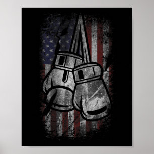 Affiche Chemises de boxe drapeau américain pour hommes fem