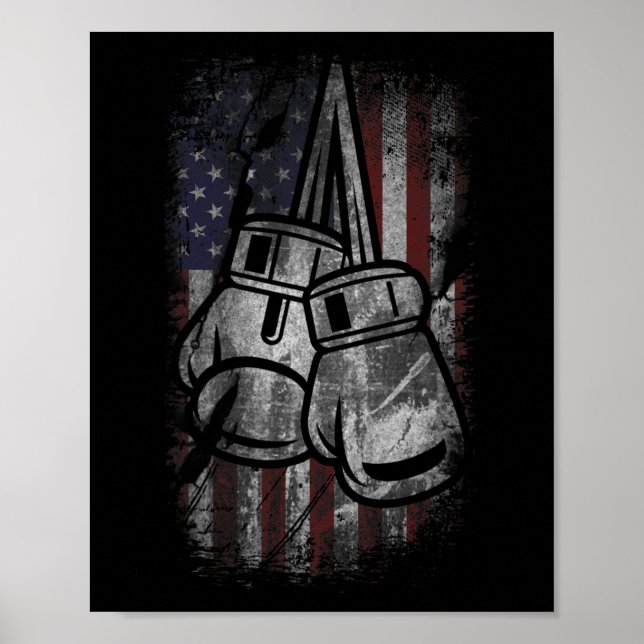 Affiche Chemises de boxe drapeau américain pour hommes fem (Devant)