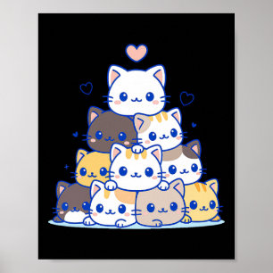 Affiche Chemises de chat femmes chats mignons Anime Kawaii