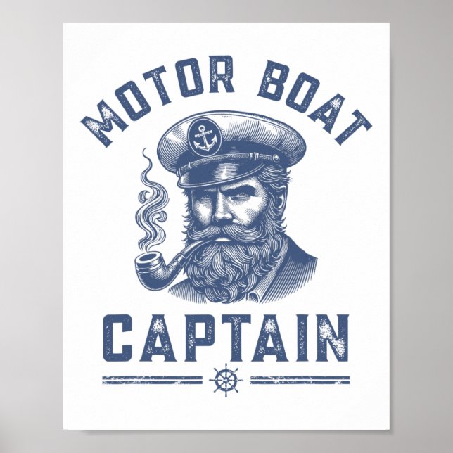 Affiche Chemises de croisière pour hommes capitaine de bat (Devant)