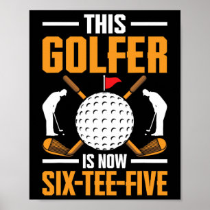 Affiche Chemises De Golf Anniversaires Pour Hommes 65E Ans