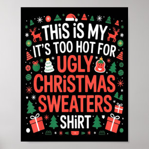 Affiche Chemises de Noël Laides Trop Chaudes Drôles de Fêt