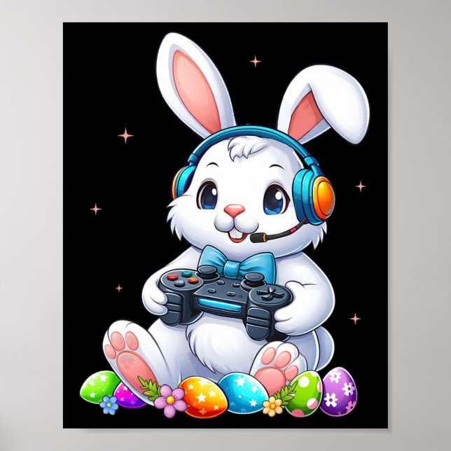 Affiche Chemises de Pâques joyeuses Lapin Œuf Drôles Garço (Devant)