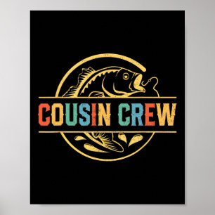 Affiche Chemises d'équipe de cousins pour les enfants pêch