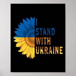 Affiche Chemises drapeau ukrainien tournesol Je suis avec