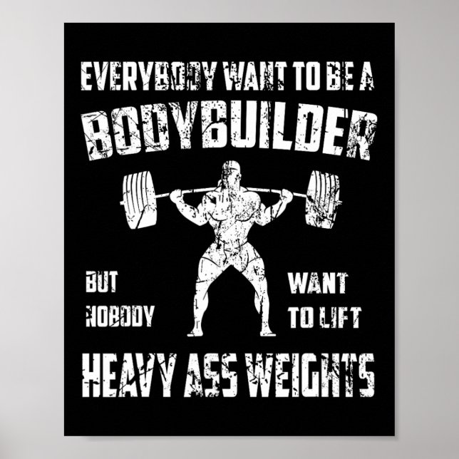 Affiche Chemises Drôle De Bodybuilding. Un squa d'exercice (Devant)