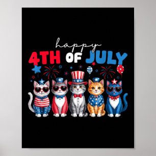 Affiche Chemises drôles de chats fiers joyeux 4 juillet po