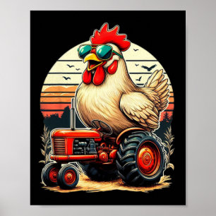 Affiche Chemises drôles de ferme d'animaux de poulet Sungl