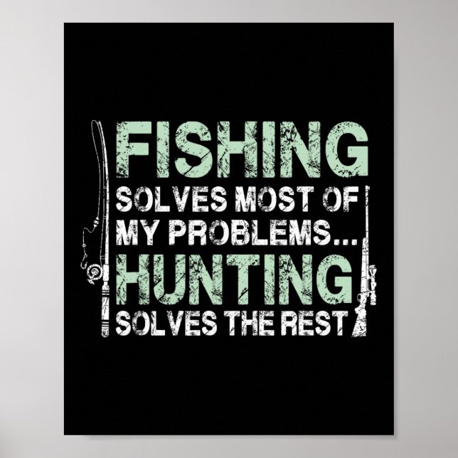 Affiche Chemises drôles de pêche et de chasse pour hommes  (Devant)