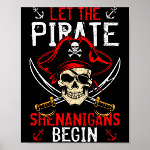 Affiche Chemises drôles squelette os croisés pirate