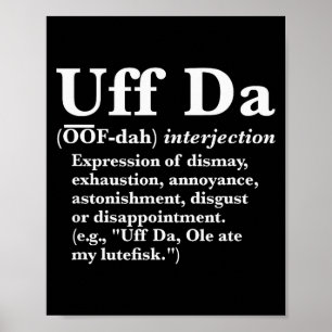Affiche Chemises drôles Uff Da Uff Da Définition Noir Uni