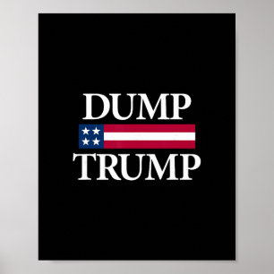 Affiche Chemises Dump Trump Noir Uni Adulte Moderne Politi