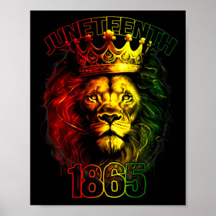 Affiche Chemises Lion Juneteenth pour hommes Roi noir afri