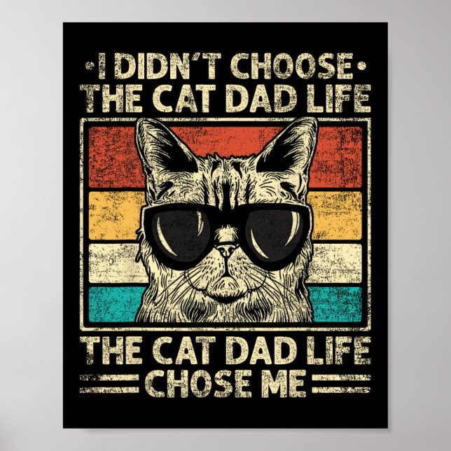 Affiche Chemises Papa Chat Pour Hommes Drôle Chat Papa Fêt (Devant)