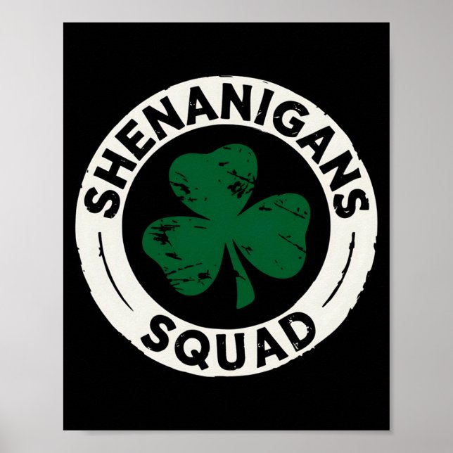 Affiche Chemises Shenanigans Squad St Patricks Day Shamroc (Devant)