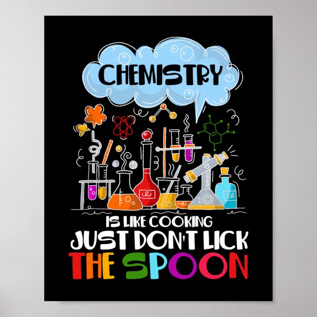 Affiche Chemistry est un cooking juste don't lick spoon (Devant)