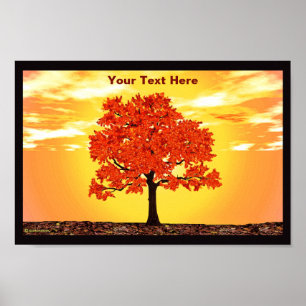 Affiche Chêne coloré du matin