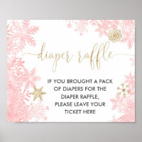 Chenilles de tombola en or rose flocons hiver