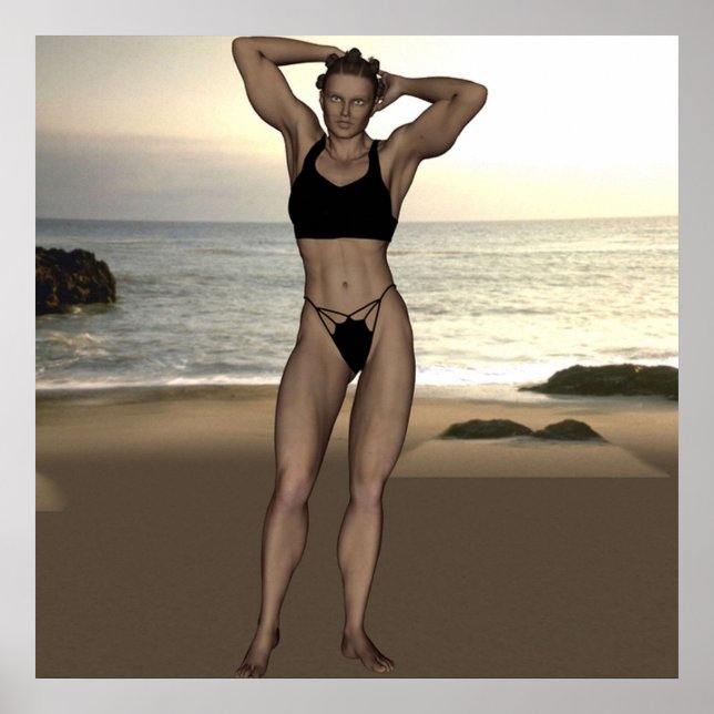 Affiche Chennel Johnson en maillot de bain (Devant)