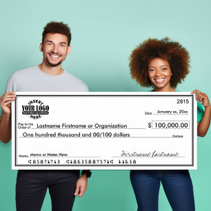Affiche Chèque en blanc pour des sweepstakes et des