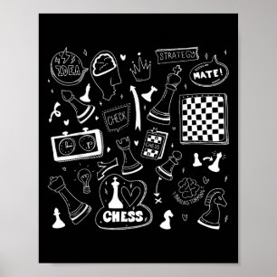Affiche Chèque, Jouer Aux Citations D'Échecs Graphique De