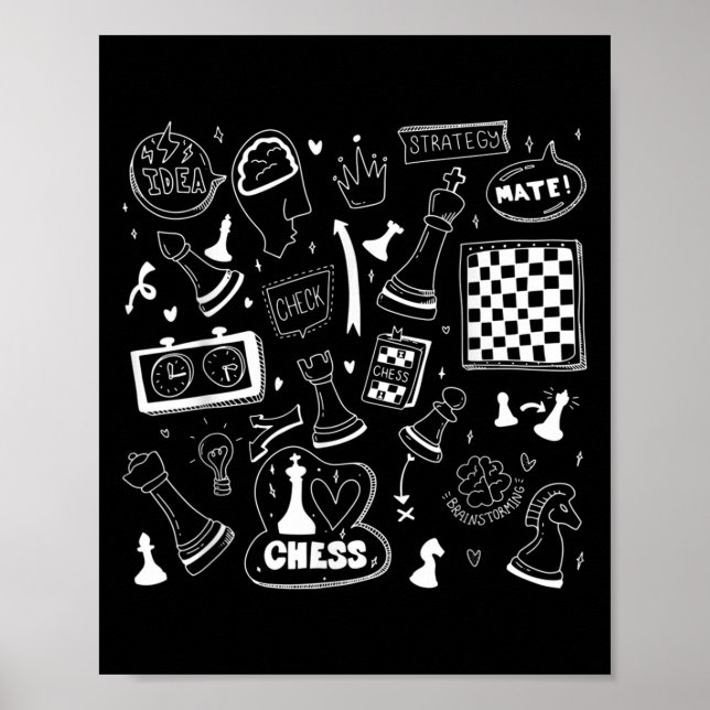 Affiche Chèque, Jouer Aux Citations D'Échecs Graphique De (Devant)