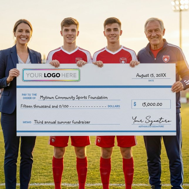Affiche Chèque Promotionnel Géant avec Logo d'Entreprise (Créateur téléchargé)