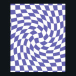 Affiche Chèques déformés Psychédélique rétro<br><div class="desc">Cool dépoli super motif en couleur de l'année 2022 perwinkle bleu avec sur un décor maison pour la chambre, salon, cuisine ou tous les jours accessoires et produits de bureau pour les bonnes vibes rétro branchées. Simple twirl vérifie la couleur de l'année pour un style psychédélique rétro peu. Tableau de...</div>