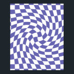 Affiche Chèques déformés Psychédélique rétro<br><div class="desc">Cool dépoli super motif en couleur de l'année 2022 perwinkle bleu avec sur un décor maison pour la chambre, salon, cuisine ou tous les jours accessoires et produits de bureau pour les bonnes vibes rétro branchées. Simple twirl vérifie la couleur de l'année pour un style psychédélique rétro peu. Tableau de...</div>