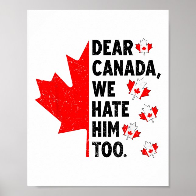 Affiche Cher Canada, Nous Le Détestons Aussi De La Politiq (Devant)