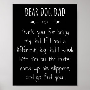 Affiche Cher Chien Papa Merci D'Être Mon Père Hommes Femme