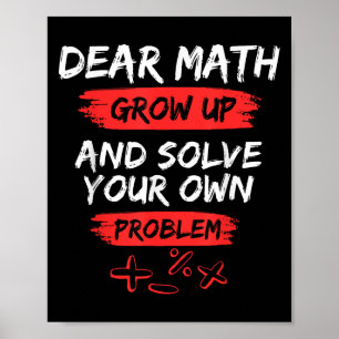 Affiche Cher Citation Math Drôle Pour L'Enseignant Et L'Ét