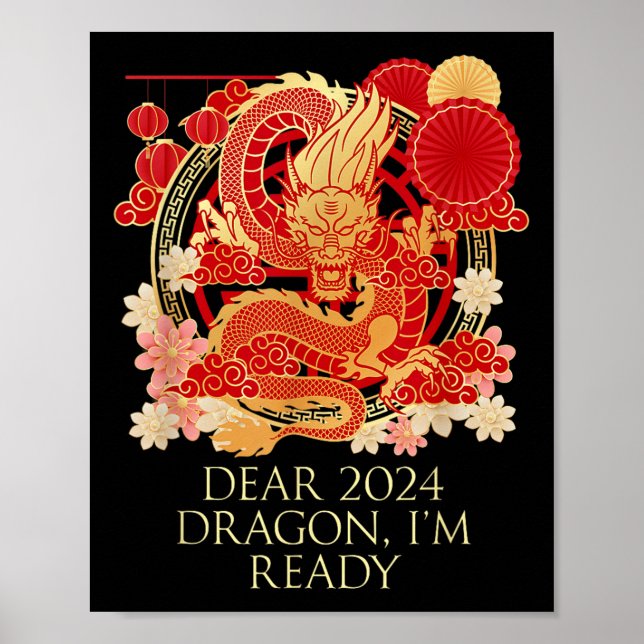 Affiche Cher Dragon 2024 Je suis prêt à dire chinois Nouve (Devant)