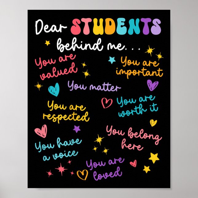 Affiche Cher élève derrière moi Appréciation de l'enseigna (Devant)