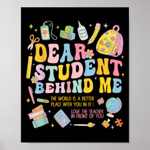 Affiche Cher Étudiant Derrière Moi Retour À L'École Enseig