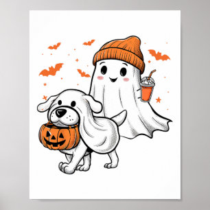 Affiche Cher Fantôme Marcher Chien Coquette Chien Hallowee