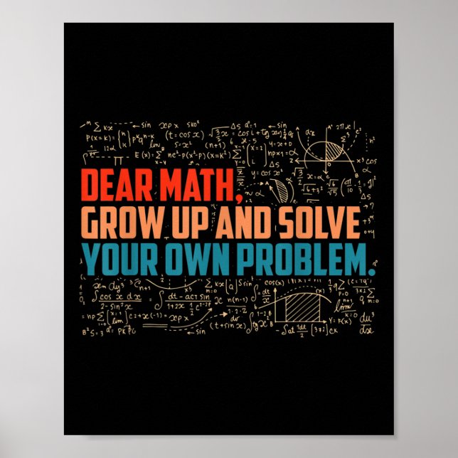 Affiche Cher Math Augmente Des Maths Drôle Dire (Devant)