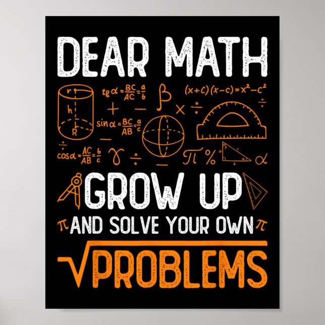 Affiche Cher Math Augmente Et Résoudre Vos Propres Problèm (Devant)