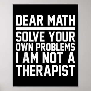 Affiche Cher Math Humour Design résoudre des problèmes pas