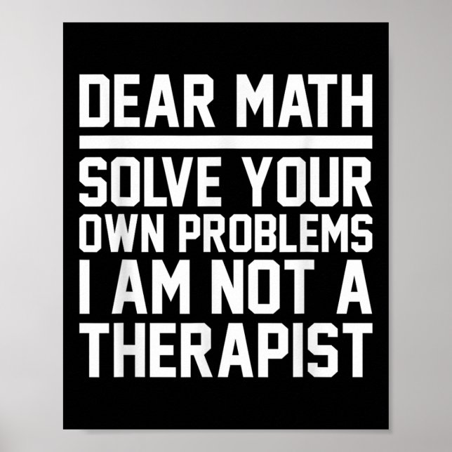 Affiche Cher Math Humour Design résoudre des problèmes pas (Devant)