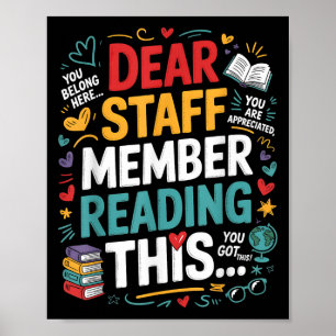 Affiche Cher Membre Du Personnel Qui Lit Ce Bureau De Moti