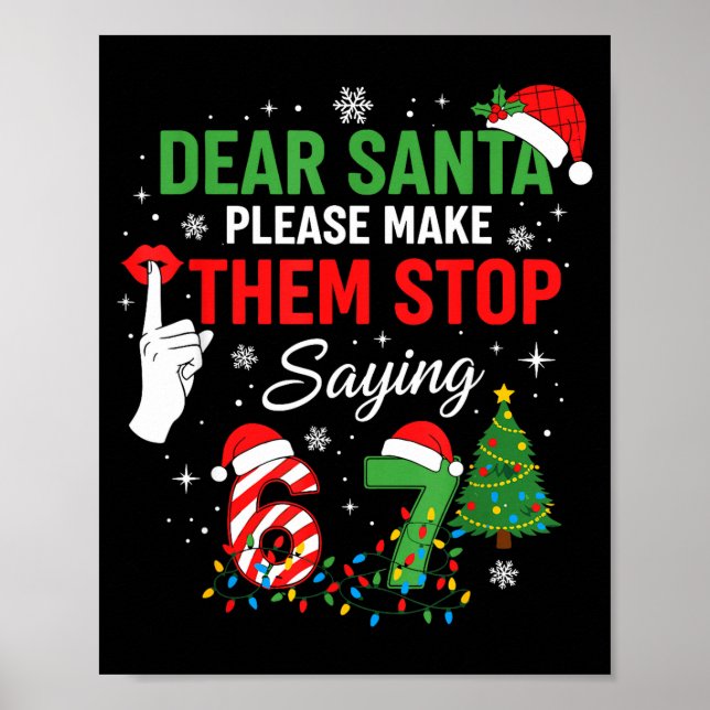 Affiche Cher Père Noël 67 Funny Noël Six Sept Meme Hommes  (Devant)