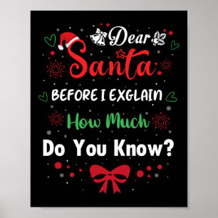 Affiche Cher Père Noël Avant D'Expliquer Combien Connaisse