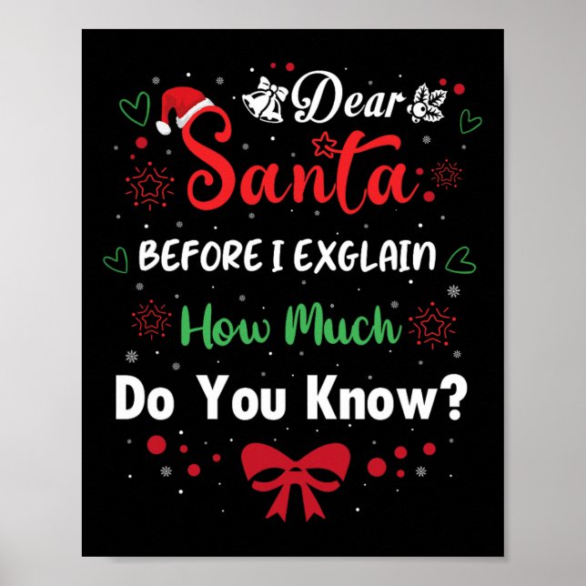 Affiche Cher Père Noël Avant D'Expliquer Combien Connaisse (Devant)