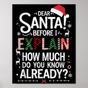 Affiche Cher Père Noël Avant D'Expliquer Combien Connaisse